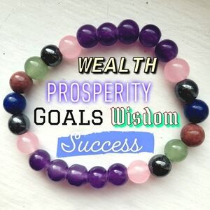 The ABUNDANCE Natural Stone Beaded Healing Gemstone Crystal Bracelet